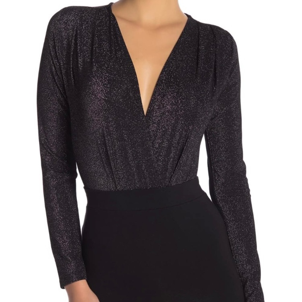 NWT Black Shimmery Bodysuit Ten Sixty Sherman